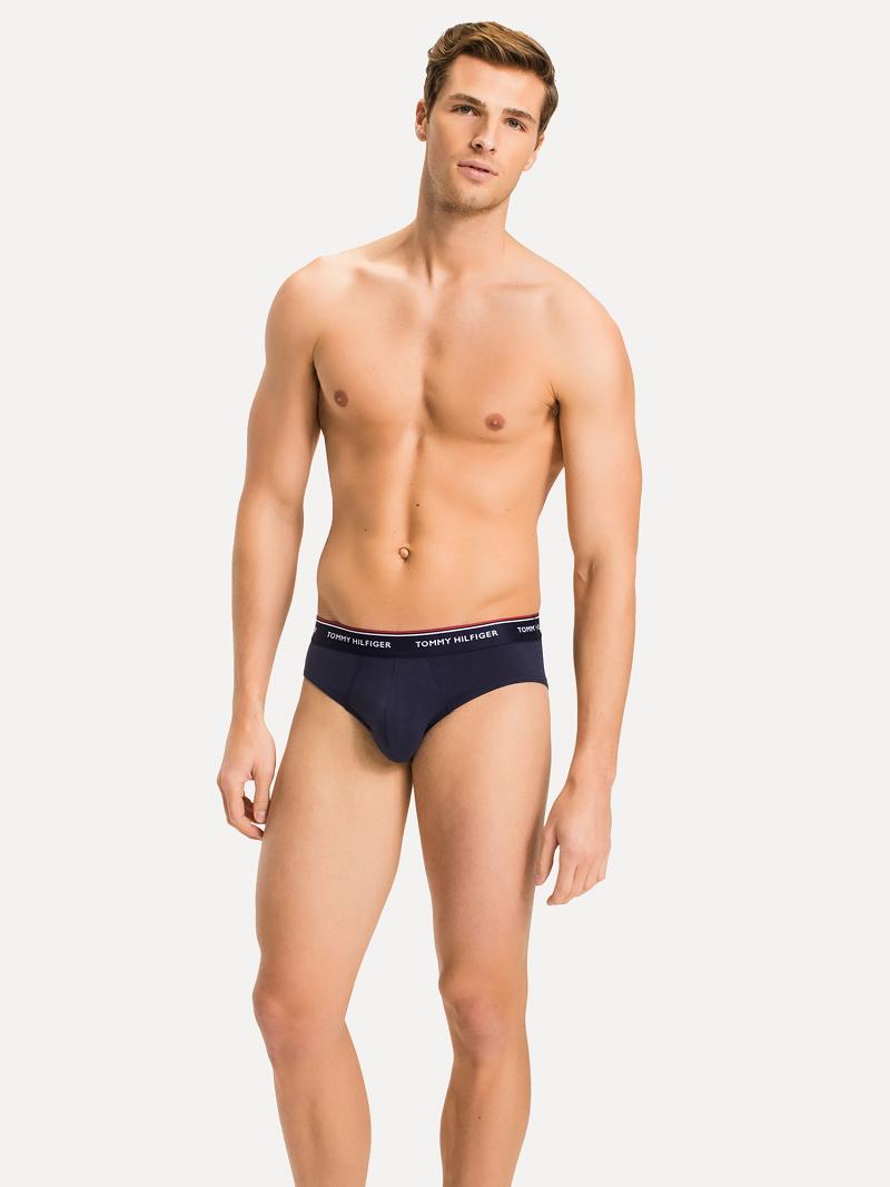 Férfi Tommy Hilfiger Premium essentials brief 3pk Briefs Színes Sötétkék | HU 1336PJJ